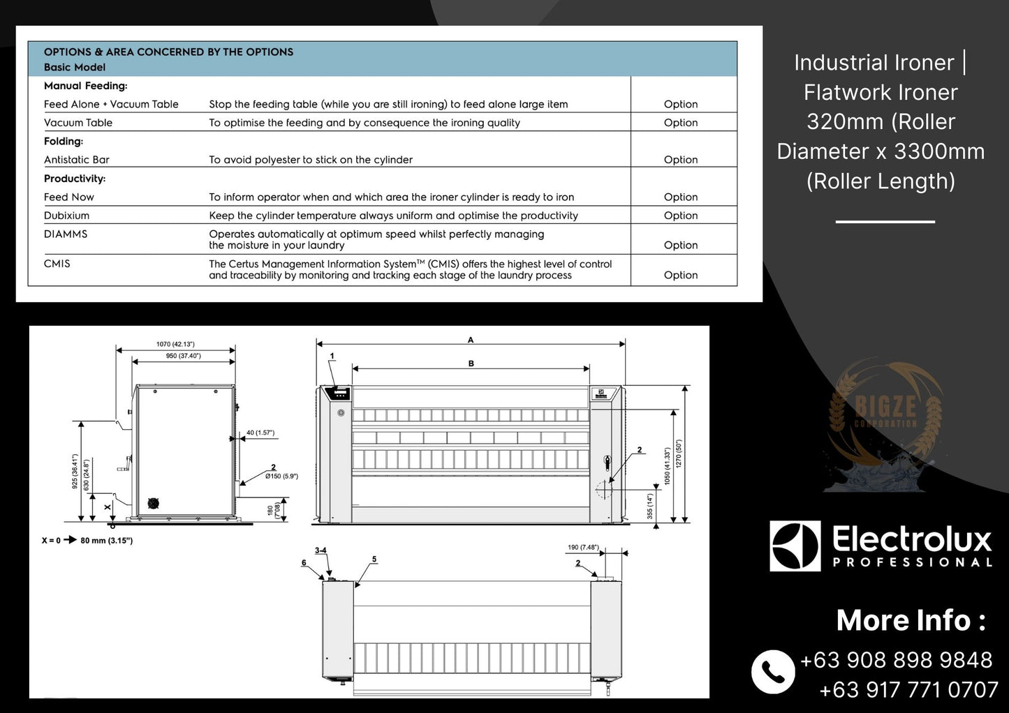 INDUSTRIAL IRONER BFD (BASIC FRONT DELIVERY)